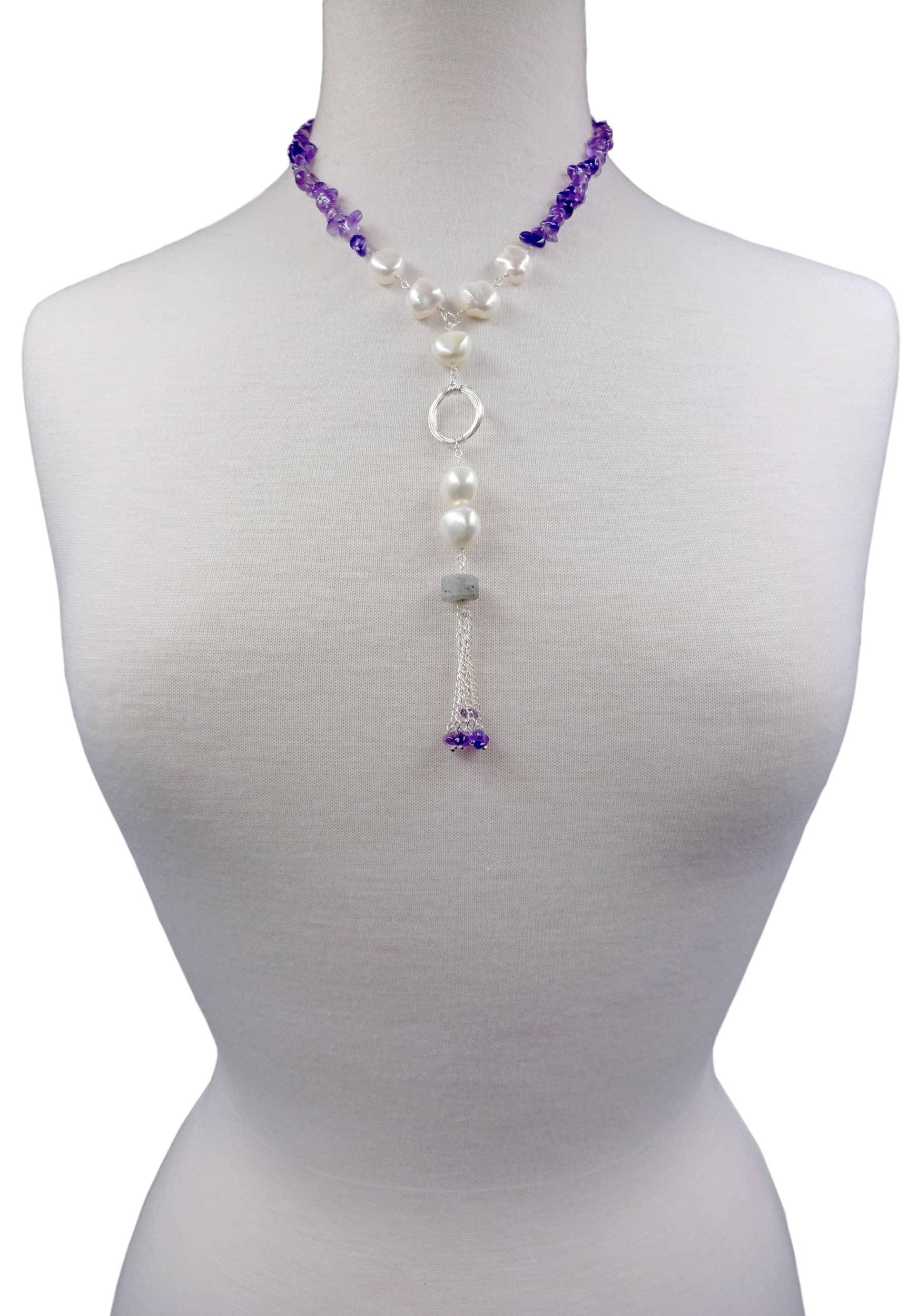 IST Jewelry - Wholesale Pendant/Charm Necklace - Gemstones & Pearl Tassel Necklace1