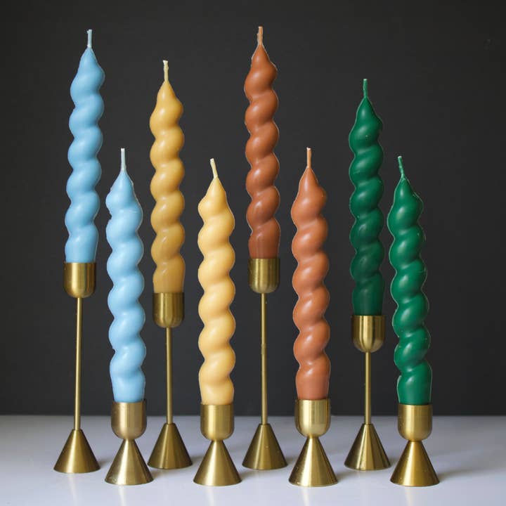 MarneyAsh – Vela/castiçal cónico por atacado – Conjunto de Velas Swirl Taper, 2pc Castiçais Torcido, Decoração de Casa1