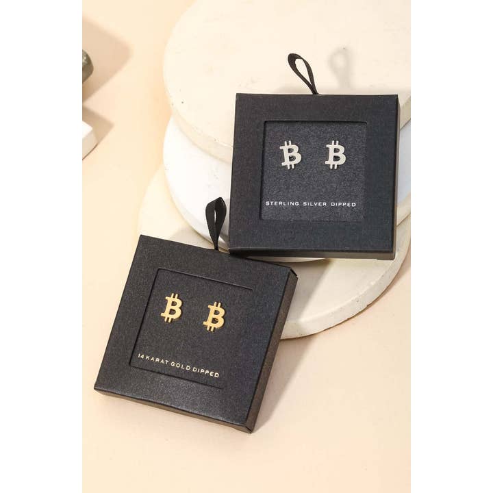 Anarchy Street â wholesale Stud/post earrings â Secret Box Mini Bitcoin Stud Earrings3