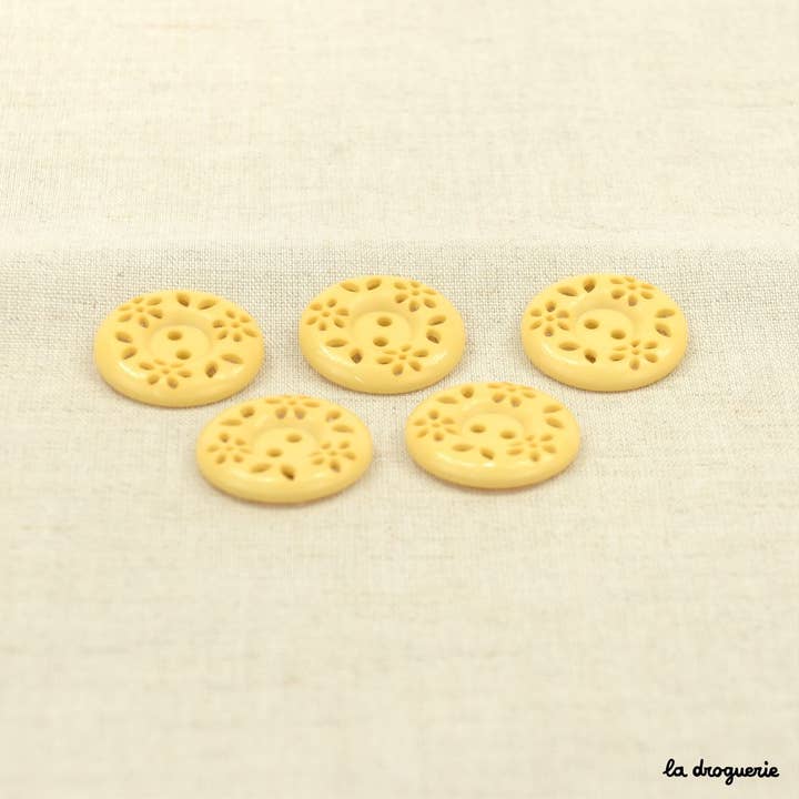 LA DROGUERIE – wholesale Sewing button/snap – "Fleurettes d'antan" button 25 mm11