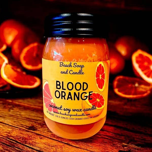 Laranja Sanguínea - Vela de Cera de Soja em Frasco de Vidro com Tampa por atacado de Beach Soap and Candle