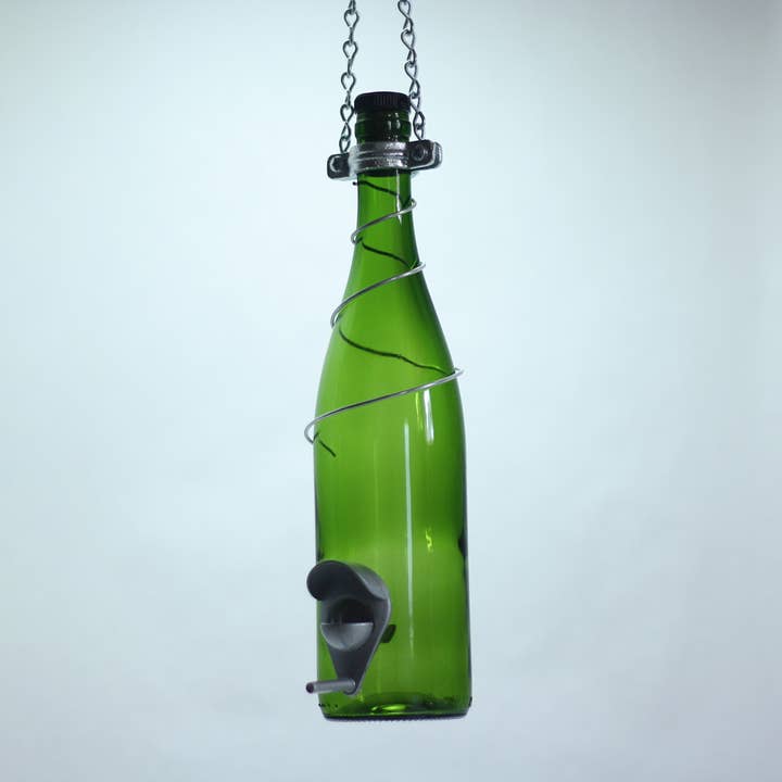 Blue Ridge Mountain Gifts - Wholesale Bird Feeder - Glass Wine Bottle Bird Feeder