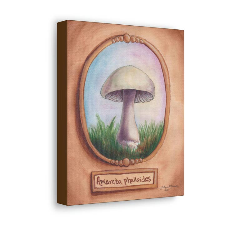 Amanita Phalloides 8x10 Canvas Print - Cottage Core Decor - Canvas Gallery Wraps for wholesale by Art By: Julianna McPherson