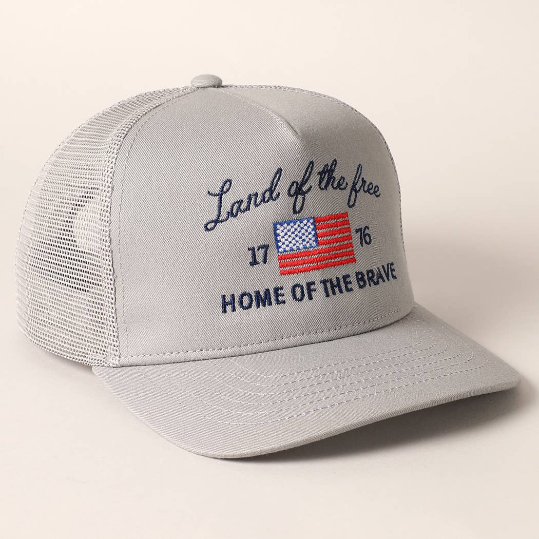 Fashion City - Wholesale Trucker Hat - Unisex - Land Of The Free Embroidery MeshBack Trucker Hat 1