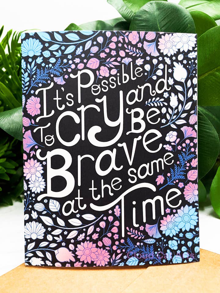 LGBT Pride (Trans) - Be Brave - Encouragement Greeting Card for wholesale by Cloud Cat Arts