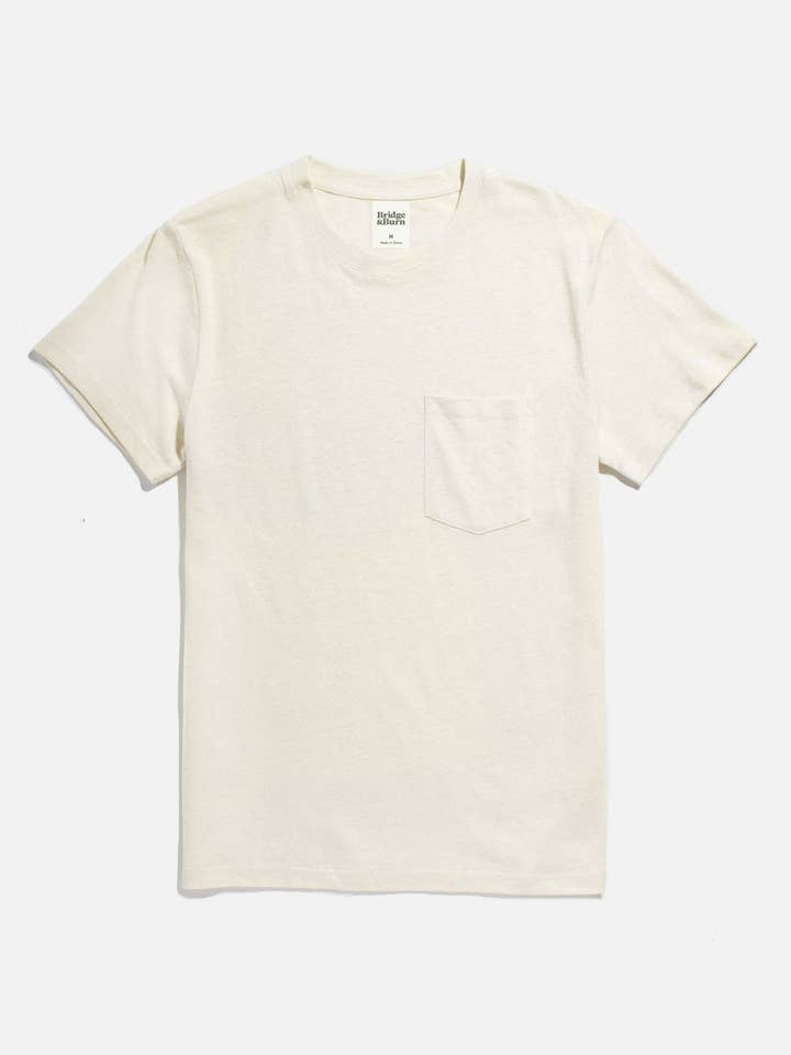 Organic Hemp Pocket Tee / Ivory for wholesale on Faire