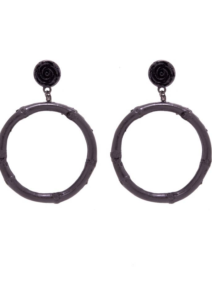 Orecchini Rose Bamboo Hoop per la vendita all'ingrosso da parte di Kira Don Jewel
