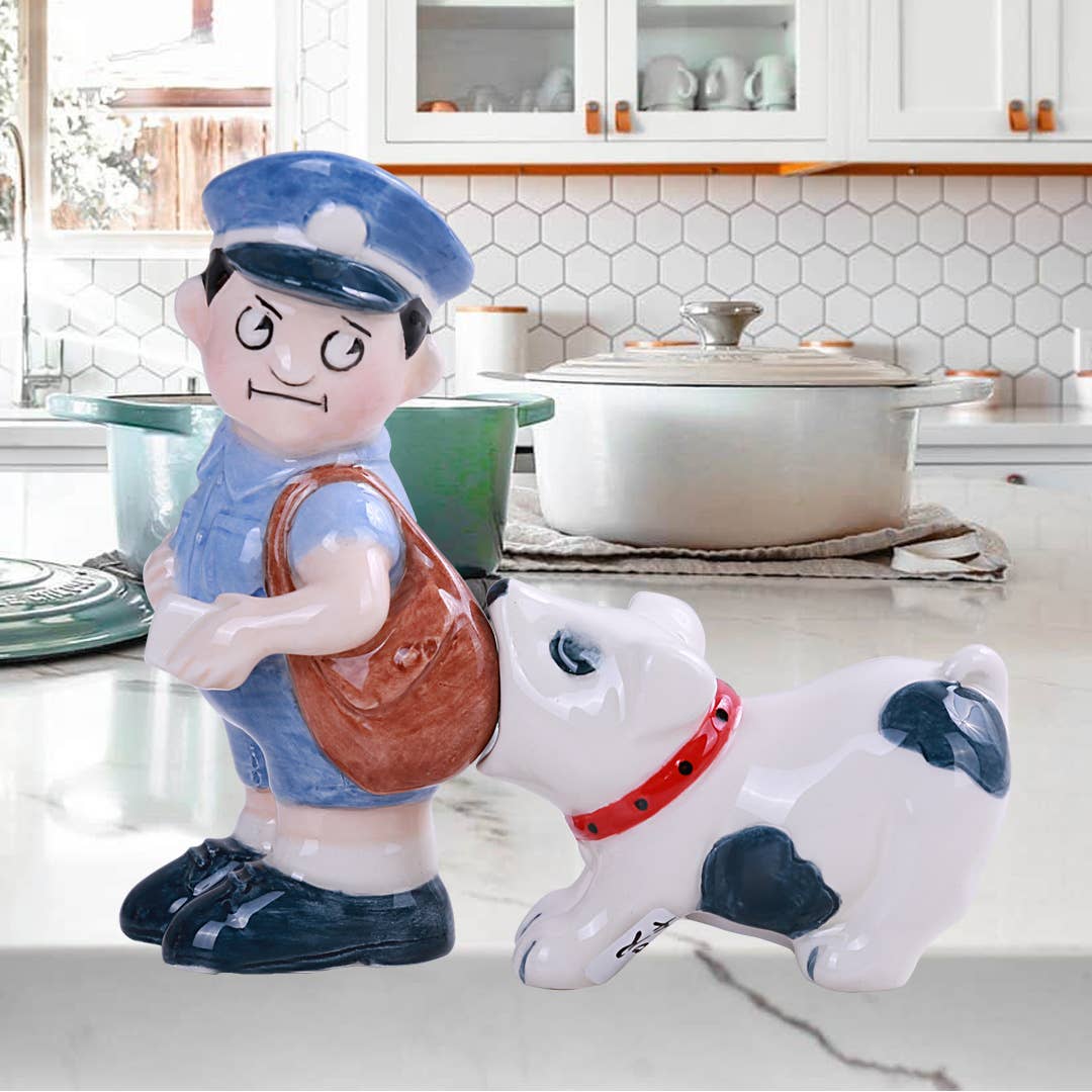 Pacific Trading - Wholesale Salt & Pepper Shaker Set - Mailman and Dog Salt and Pepper Shaker Set1