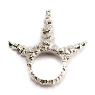 Stone Age Trident Ring - Sterling Silver with Patina for wholesale by Brooklyn Heavy Metal