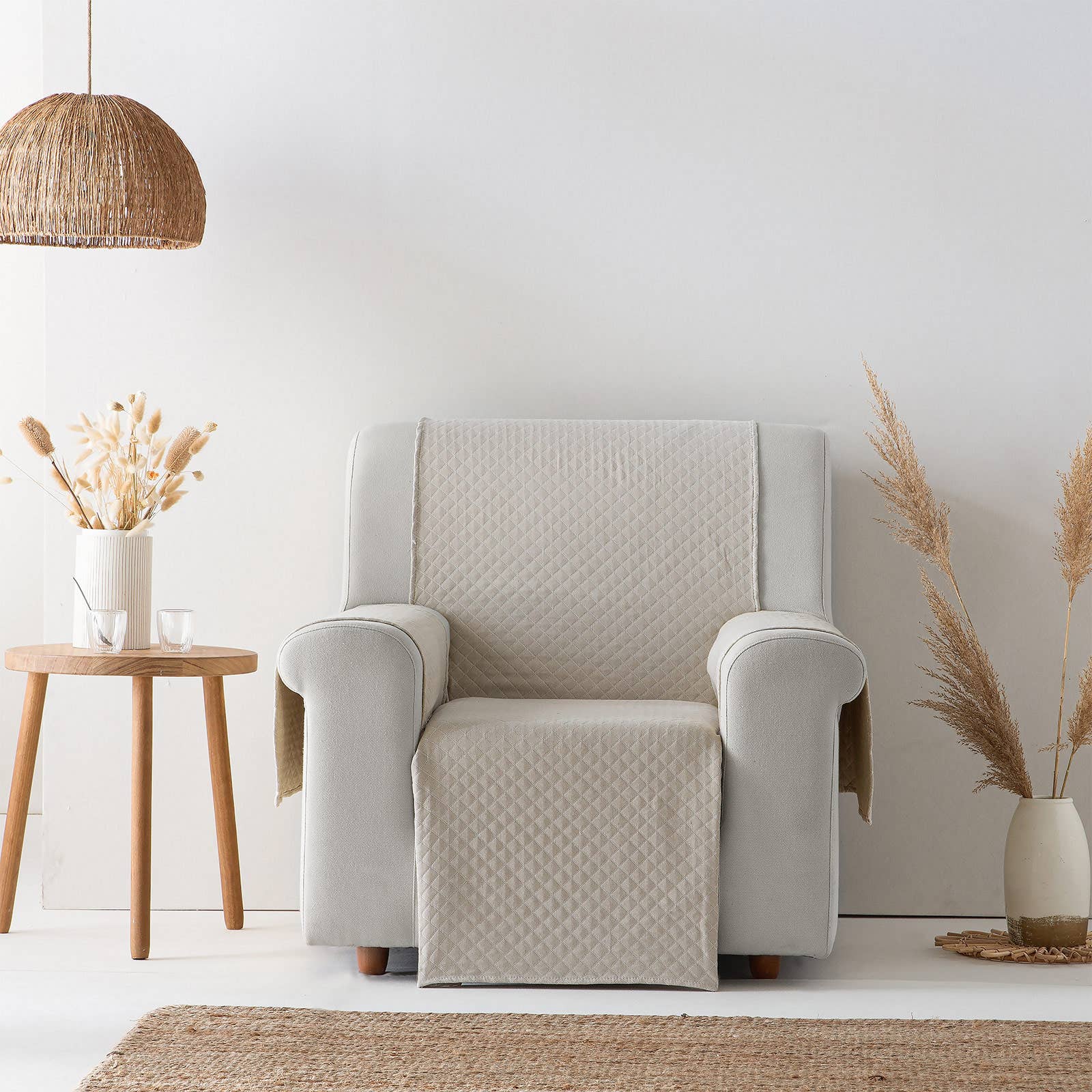 GAMUSI – Capa para cadeira/sofá por atacado – Capa de sofá lisa acolchoada algodão TRIVIAL67