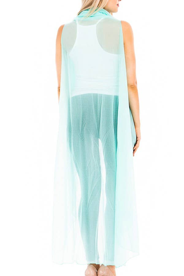 Cap Zone - Vendita all'ingrosso Copricostume - Donna - Copricostume senza maniche in tinta unita trasparente e versatile13