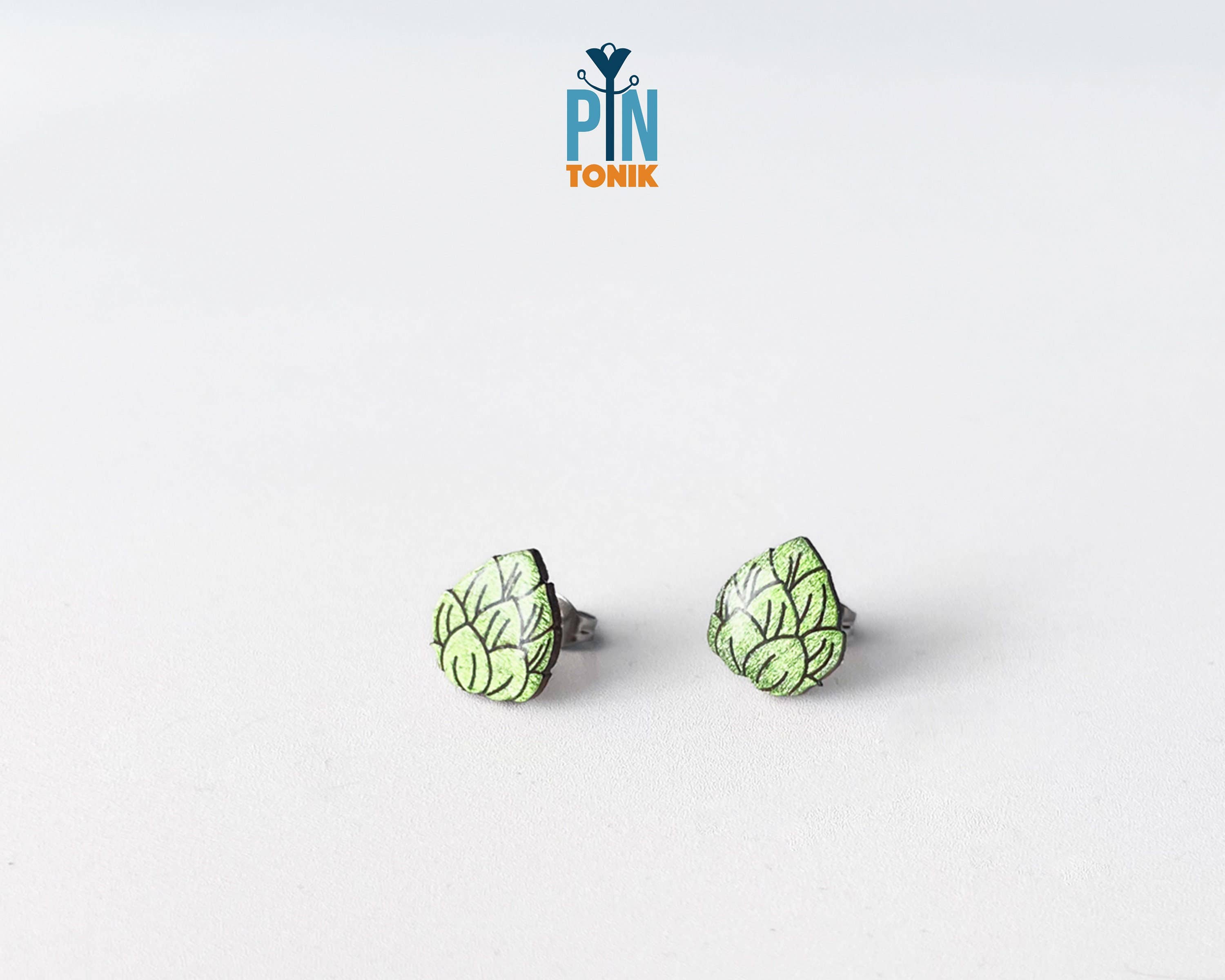 PinTonik - Wholesale Stud/Post Earrings - Funky Beer Hops Earrings for Men - Octoberfest Gifts5