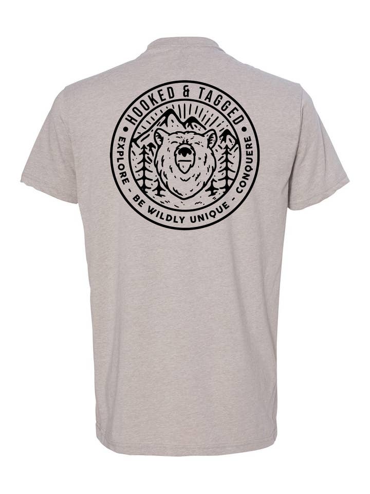 Hooked & Tagged – wholesale Screen printed t-shirt – Men′s – H&T Men's Explore T-Shirt