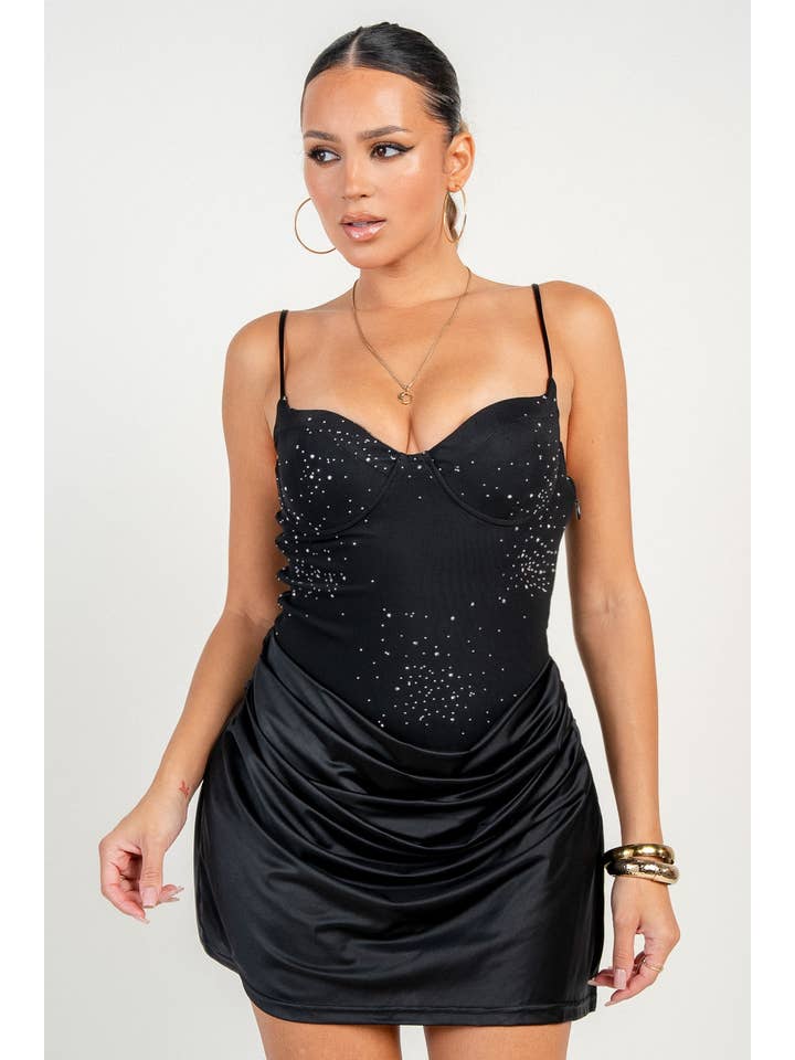 PRIVY - Wholesale Dress - Women's - HD30540B / Embellished Mini Dress1