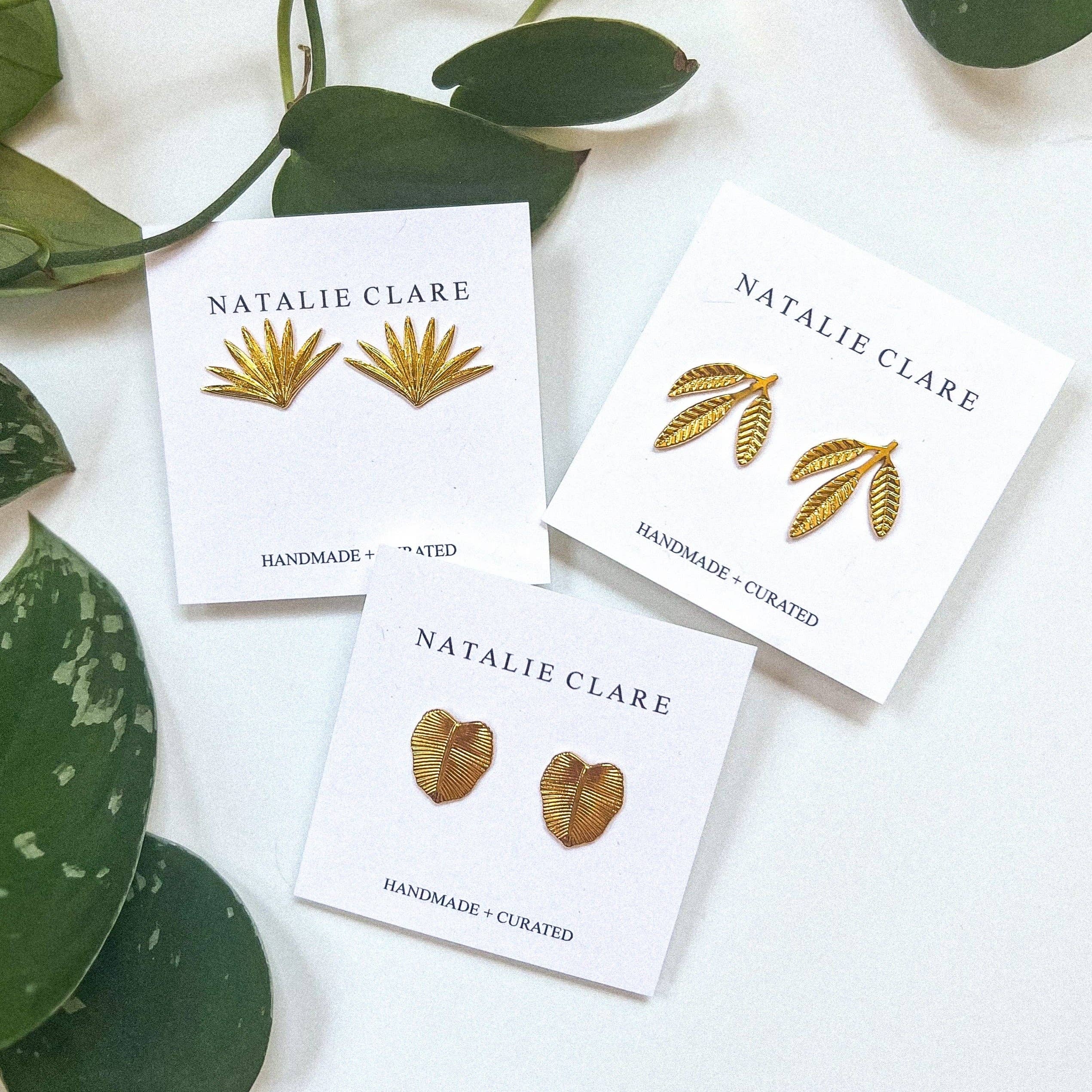 Natalie Clare Collections - Wholesale Stud/Post Earrings - Philodendron Studs4