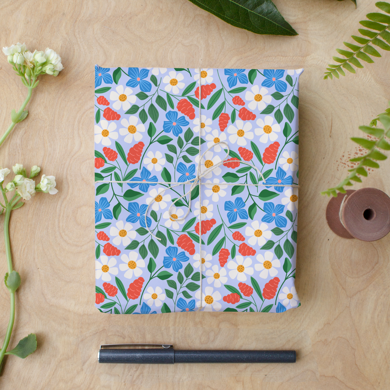 Rebecca Jane Woolbright - Wholesale Wrapping Paper Roll - Garden Path Wrapping Paper – Floral Gift Wrap (2 Sheets)1