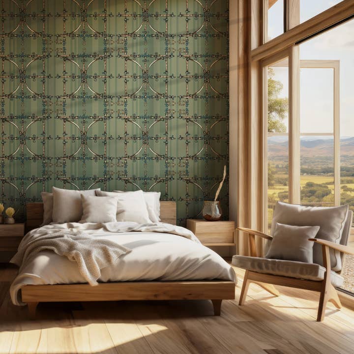 All Designs Equine - Wholesale Wallpaper - Sage Snaffle Bit Wallpaper Luxury Equestrian Home Decor Farmhouse Wall Accent Wallpaper Neutral Decor6