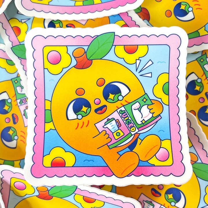 Kidnichols - Wholesale Sticker - Orange Juiced Matte Vinyl Sticker | Working Out | Foodie5