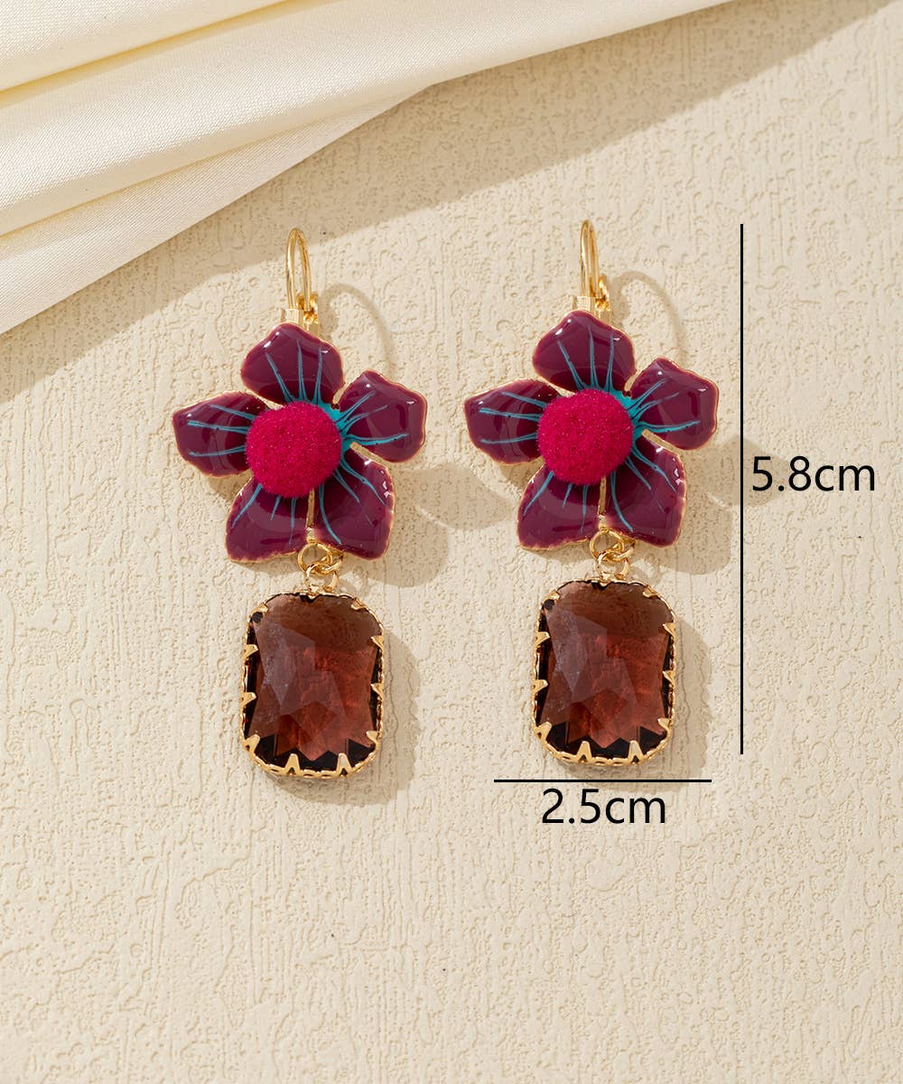 Blossom bijoux – Großhandel Ohrhänger – Ohrringe mit Blumen und Strass - 26AHBOL00095