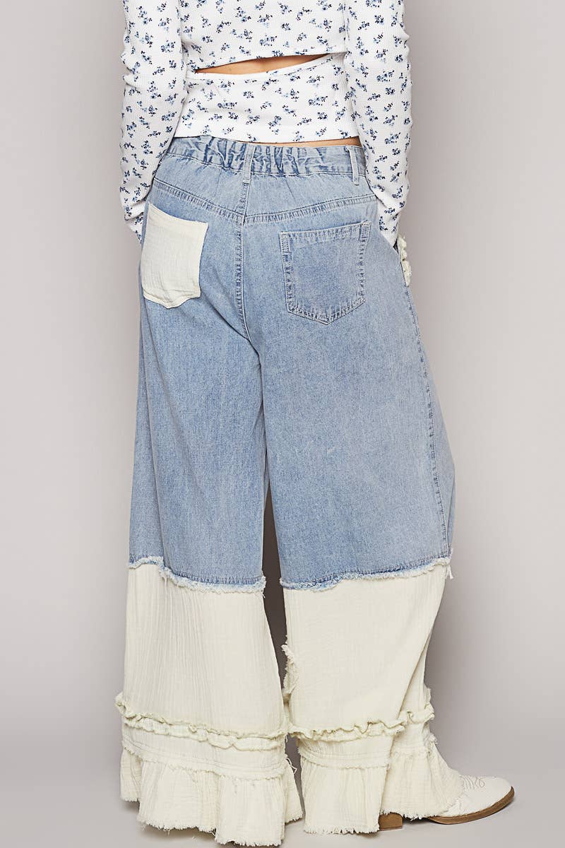 Pol Clothing - Wholesale Pants - Women's - Vintage washed double gauze wide pants2