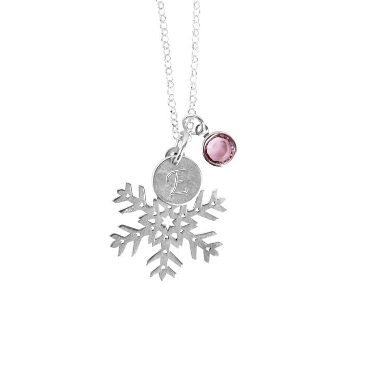 Personliggjort Snefnug Charm Halskæde for engroshandel hos Anna Lou of London