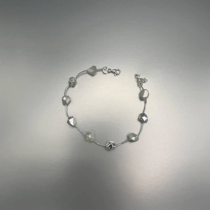 White Crystal Station Bracelet for wholesale by Figur Jewelry