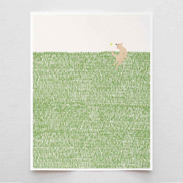 Retriever in the Grass Art Print. Signed. Unframed. 140715. for wholesale by Jorey Hurley