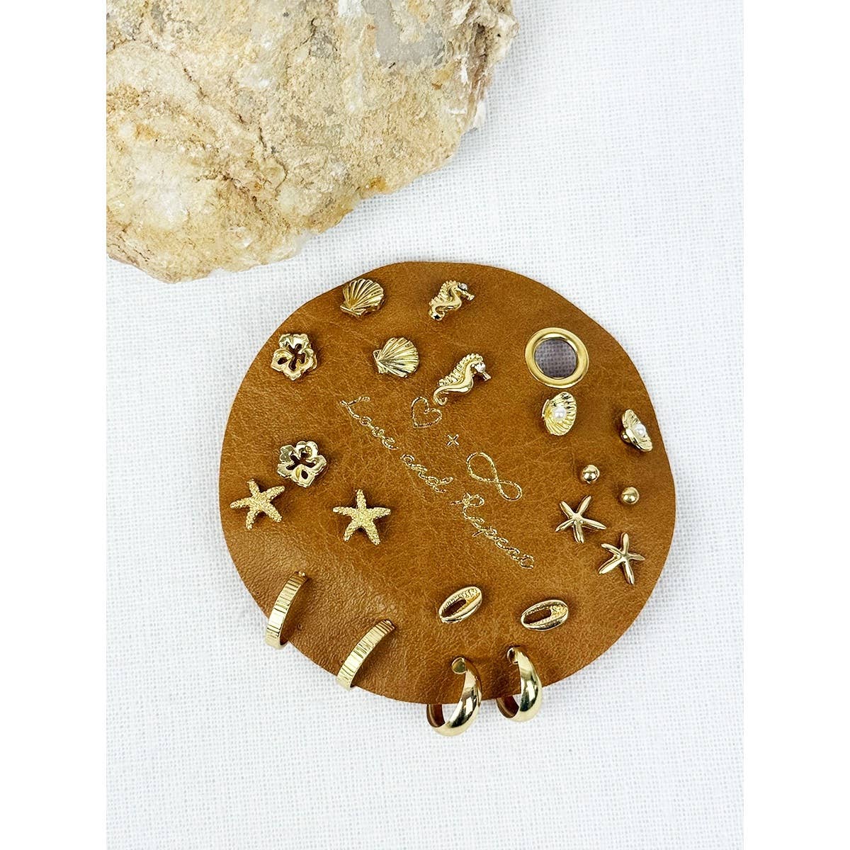 GOLD All about Beach Theme Earrings for wholesale on Faire1