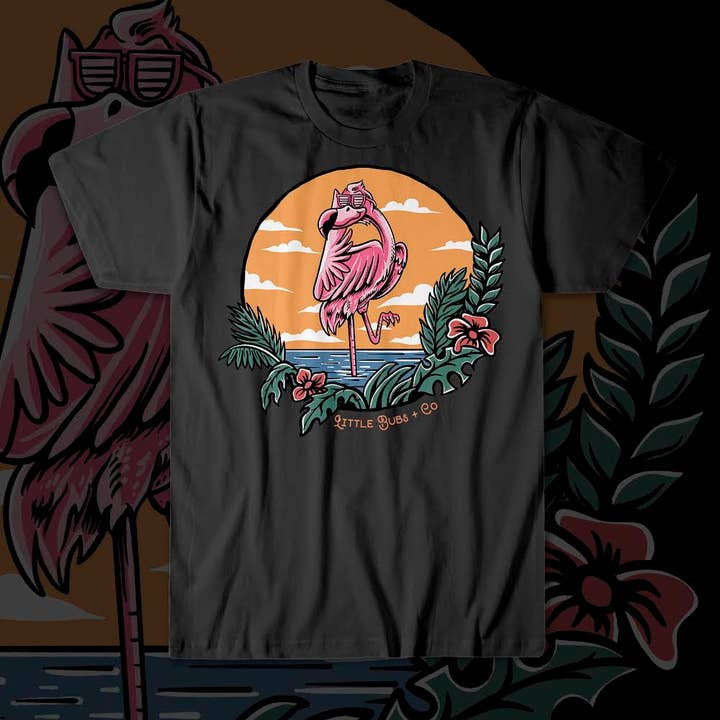 Camiseta Vibin' Flamingo para venta al por mayor de Little Bubs + Co