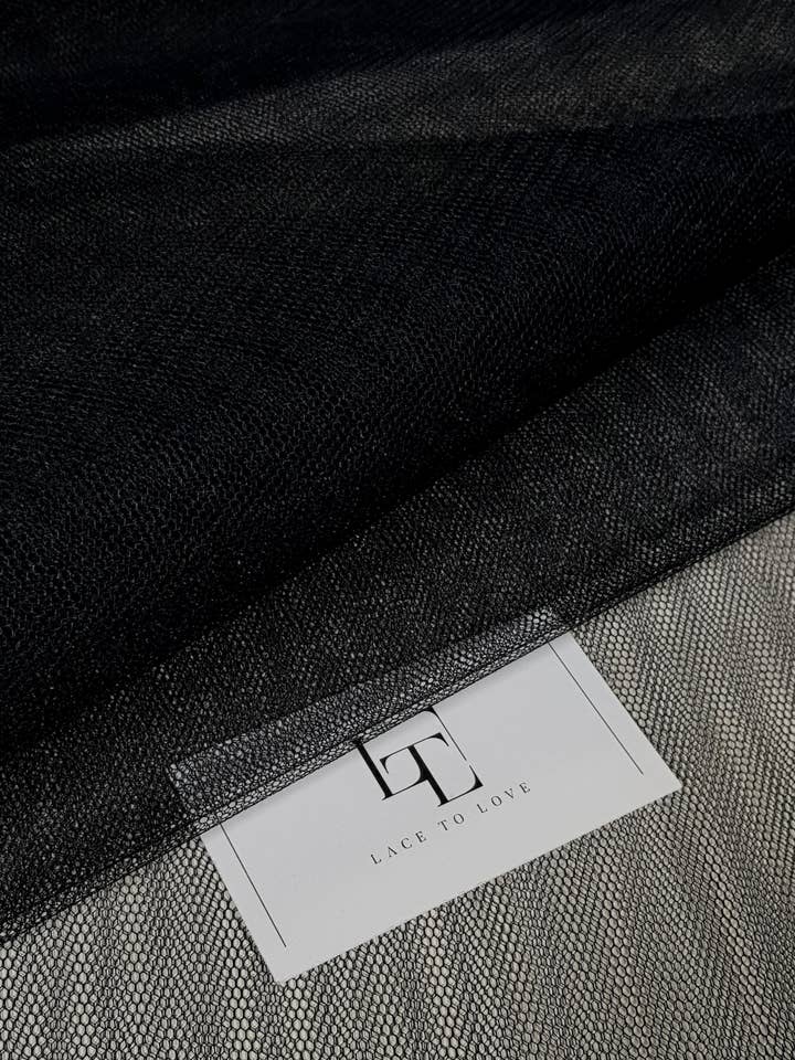 Tecido de Tule Preto Rígido para Anágua e Vestido de Noiva por atacado de Lace To Love