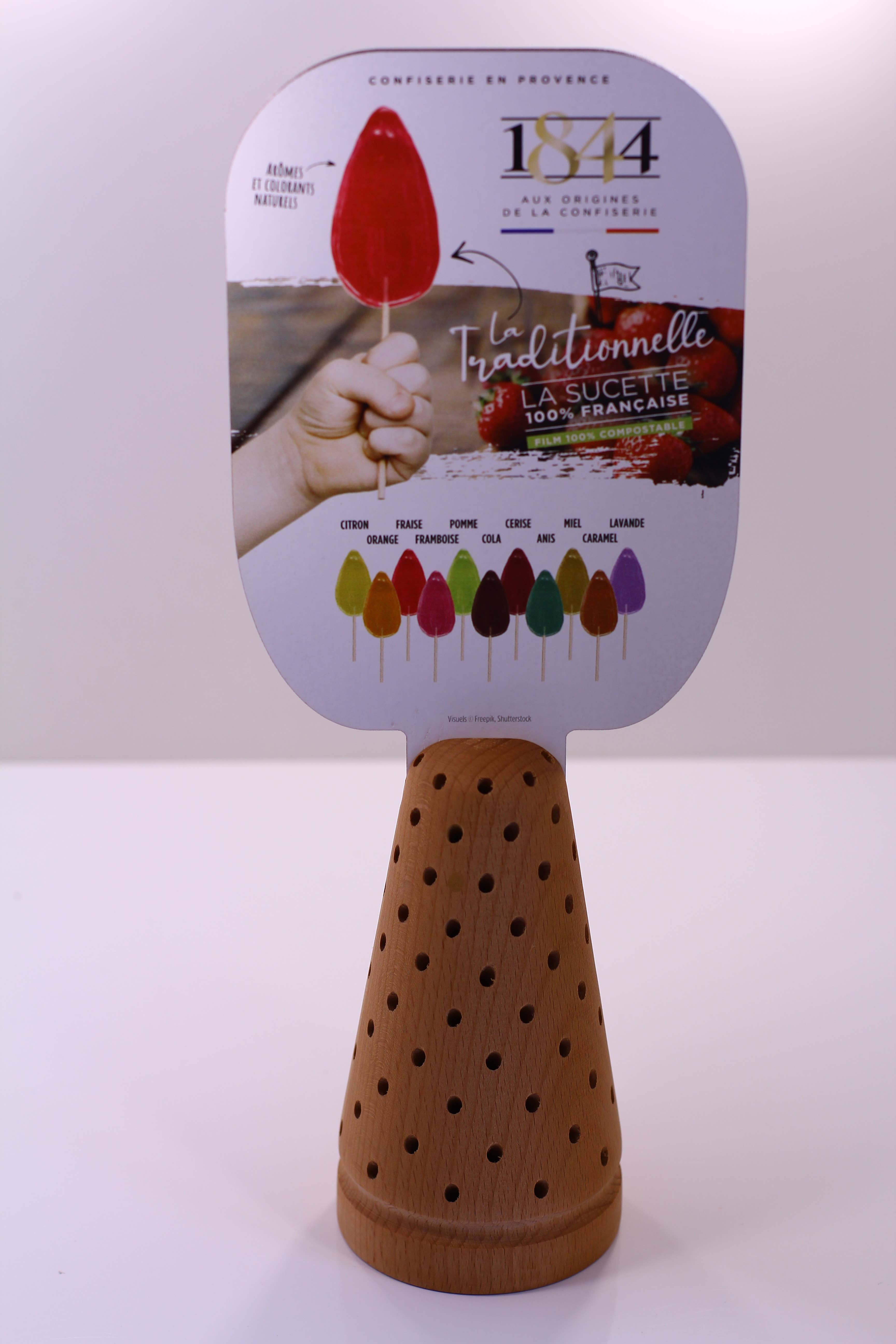Confiserie 1844 - Wholesale Lolly - Ontdekkingspakket Houten display + 200 ambachtelijke lolly's2