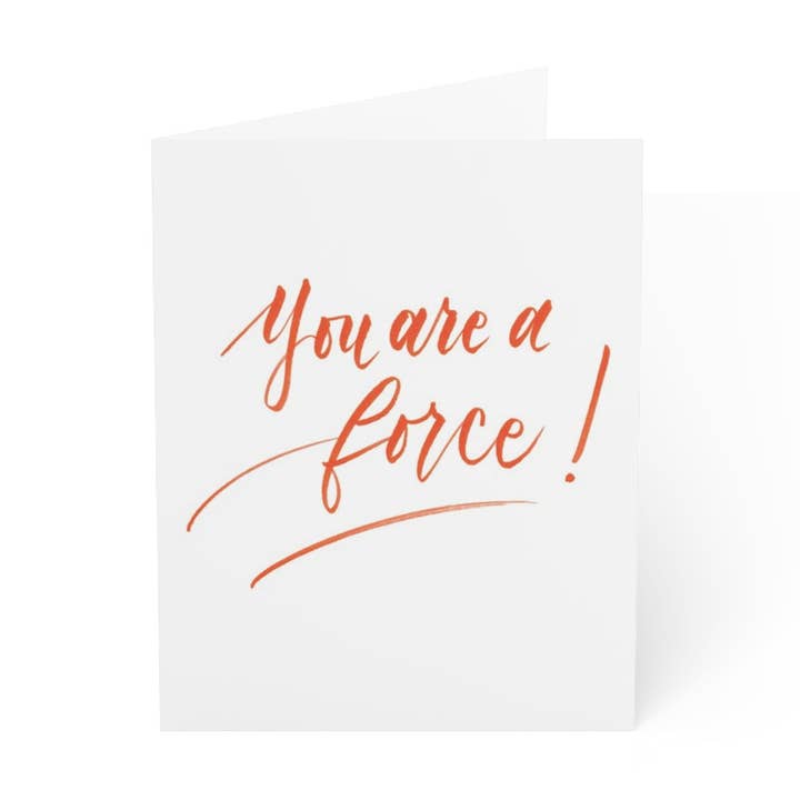 "Tu es une force !" Carte de remerciement rouge orange - Gratitude #02 pour la vente par Dear Daughters Design