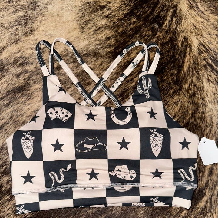 Checkered Cowgirl Bra for wholesale by Fashion Gurlz
