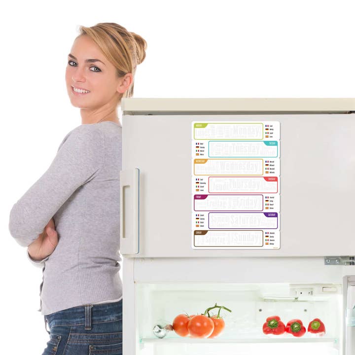 Wholesale Gifts Tomorrow - Wholesale Whiteboard/Dry-Erase Board - MULTI-LANGUAGE Magnetic Weekly Chore Chart Fridge Planner A31