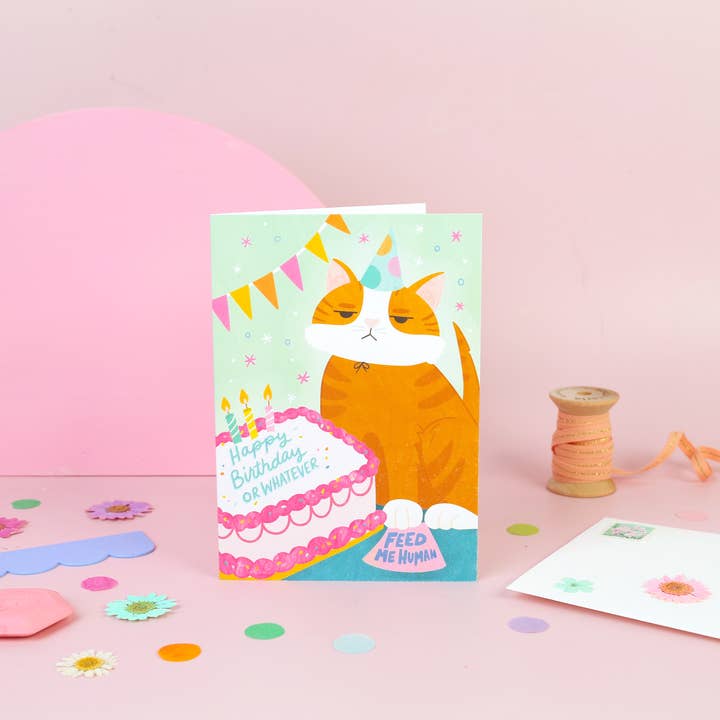 Ricicle Cards - Wholesale Birthday card - Birthday Card – Cat Cake Greeting Card for Cat Lovers1