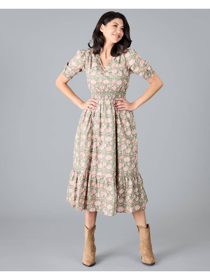 Green Pink Combo Violet Dress for wholesale on Faire