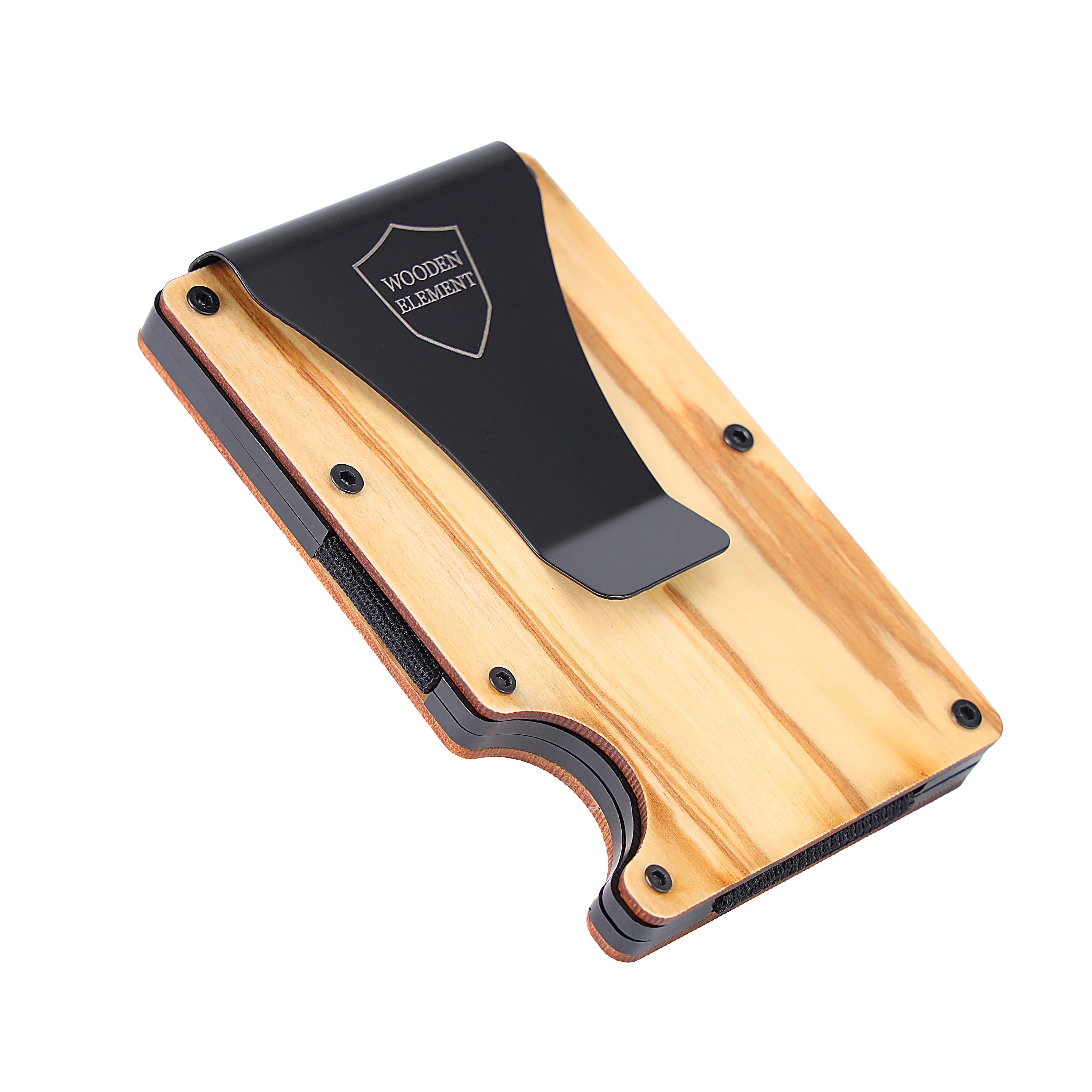 Wooden Element - Vente Pince à billets – unisexe - Portefeuilles intelligents effet bois (lot assorti de 8)21