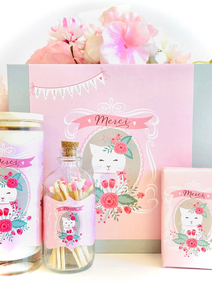 Caja de regalo grande Cat Thanks para venta al por mayor de Love & Luck Greetings