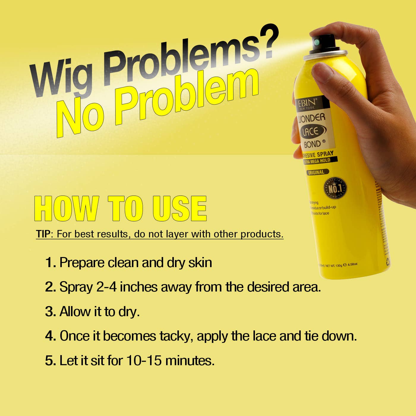 EBIN NEW YORK - Wholesale Hair Spray - Wonder Lace Bond Wig Adhesive Spray - Extra Mega Hold6