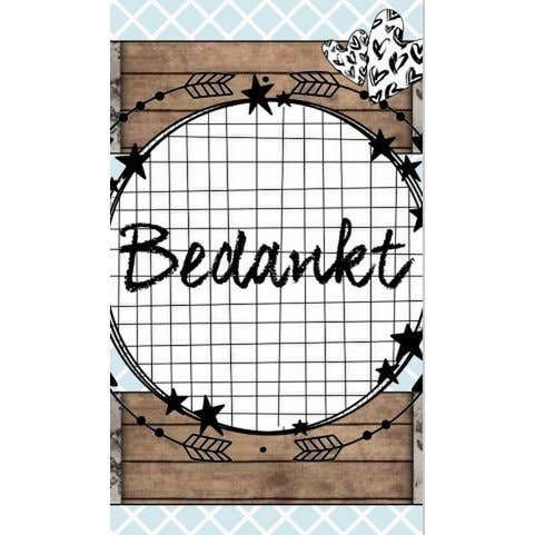 Tarjeta pequeña de 5 por 8,5 con texto gracias. para venta al por mayor de Marlijnpoppendijn