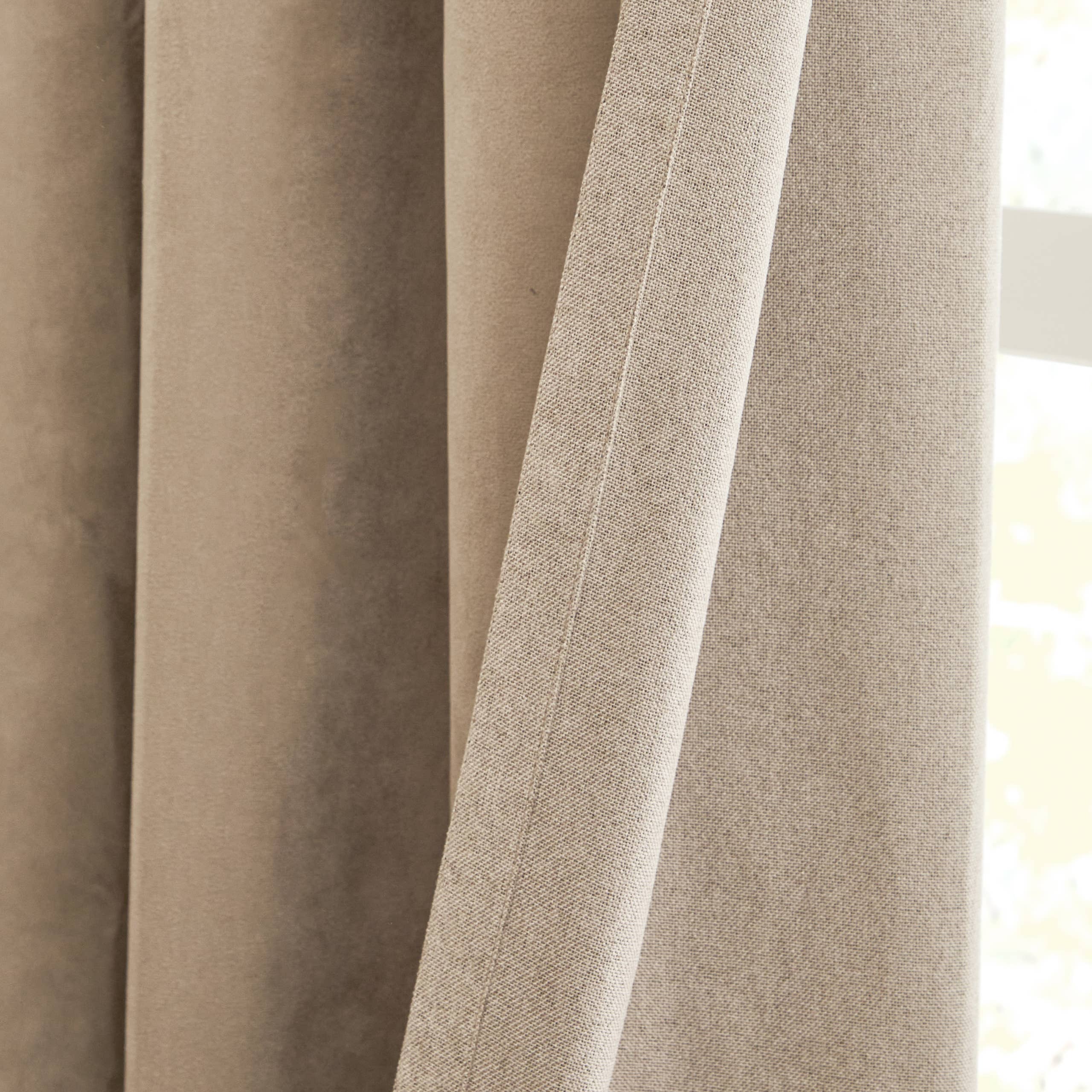 Verso Suede 100% Blackout Eyelet Curtains Mocha for wholesale on Faire2