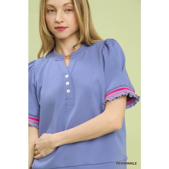 Top de Malha com Mangas Bufantes para Mulher por atacado de Upmost