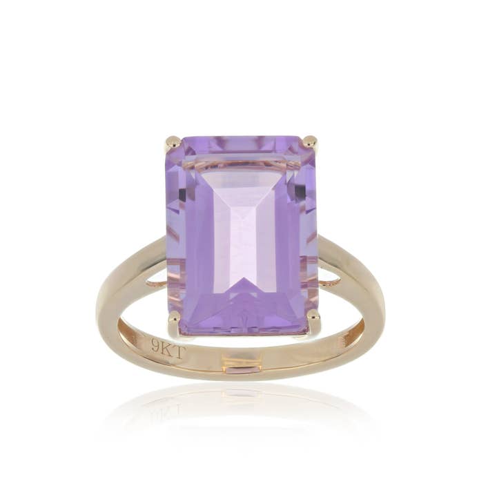 Brazilian Pink Amethyst 7.30ctw Ring In 9KT Yellow Gold for wholesale by Jaipur Jewelry