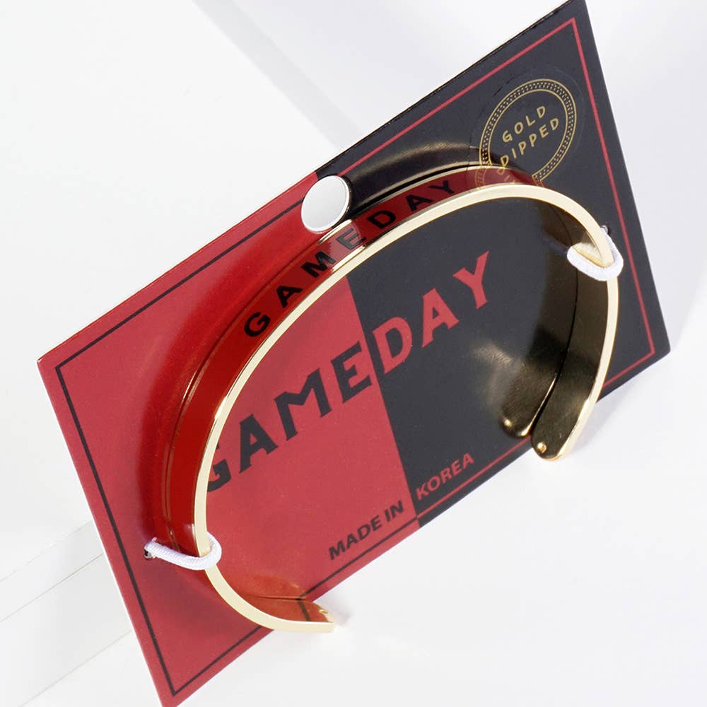 Sensibling Corp. – wholesale Manschettarmband – Guldpläterat GAMEDAY-meddelande emaljarmband8