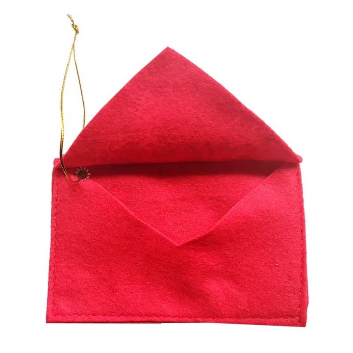Red Letters to Santa Ornament, Envelope Ornament that opens for wholesale on Faire