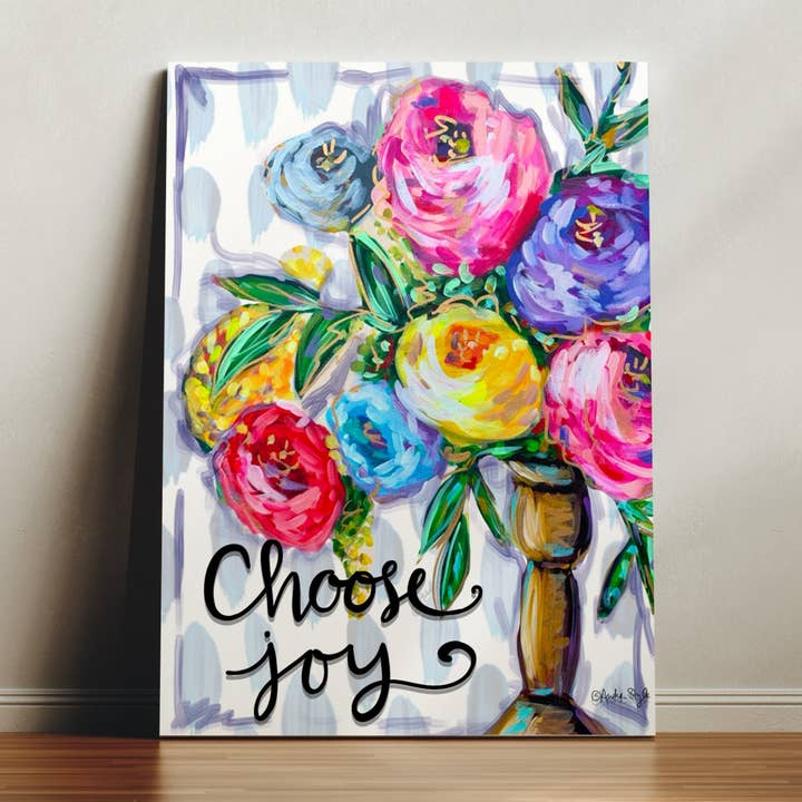 Choose Joy Canvas Print - Floral Art Painting for wholesale by Audra Style