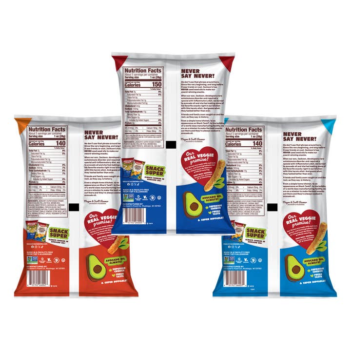 Jackson's - Wholesale Puffed Snack - Variety Pack Super Veggie Straws in Avocado Oil 5oz (Pack of 8)9