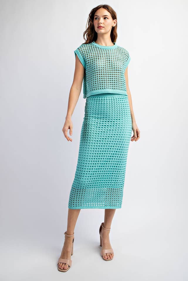 Edit by Nine - Wholesale Top & Skirt Set - Women's - Ts2343 Sleeveless Weaved Knitted Top16