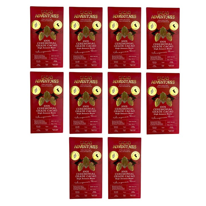 Cacao Adventures – wholesale Chokladkaka – 10-pack - 100 % ren ceremoniell kakao av hög kvalitet - Amazonasbassängen