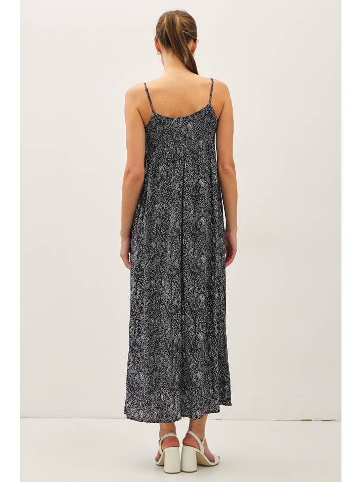 Be Cool - Wholesale Dress - Women's - PAISLEY PRINT MAXI DRESS WITH ADJUSTABLE STRAPS 3